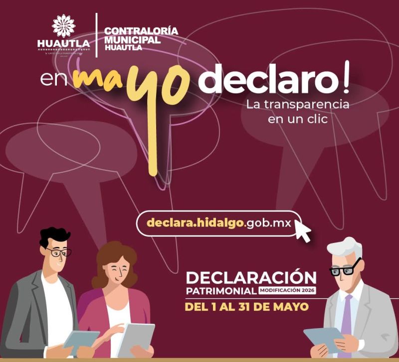 Declaración patrimonial modificación del 1 al 31 de Mayo del 2026